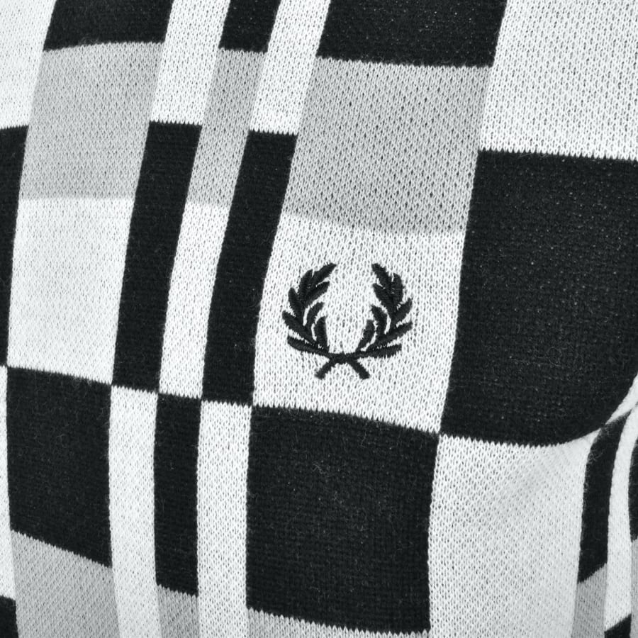 Fred Perry Checkerboard Knitted T Shirt Black | Mainline